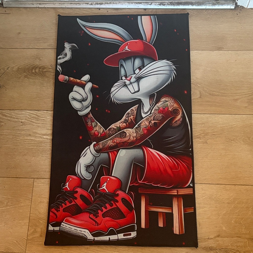 Bugs Bunny Canvas Art with Red Accents & Jordan 4s on ! ♥️